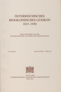 Österreichisches Biographisches Lexikon 1815-1950 / Österreichisches Biographisches Lexikon 1815-1950 55. Lieferung