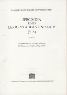 Specimina eines Lexicon Augustinianum (SLA). Erstellt auf den Grundlagen… / Specimina eines Lexicon Augustinianum (SLA). Erstellt auf den Grundlagen…