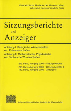 Sitzungsberichte und Anzeiger der mathematisch-naturwissenschaftlichen Klasse