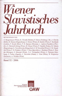 Wiener Slavistisches Jahrbuch / Wiener Slavistisches Jahrbuch Band 52 / 2006
