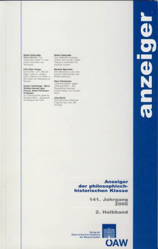 Anzeiger der philosophisch-historischen Klasse der Österreichischen… / Anzeiger der philosophisch-historischen Klasse der Österreichischen…