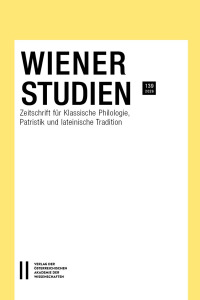 Wiener Studien ‒ Zeitschrift für Klassische Philologie, Patristik und lateinische Tradition, Band 139/2026
