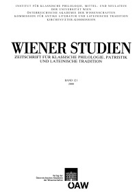 Wiener Studien ‒ Zeitschrift für Klassische Philologie, Patristik und lateinische Tradition, Band 121/2008