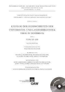 Katalog der Handschriften der Universitätsbibliothek Innsbruck