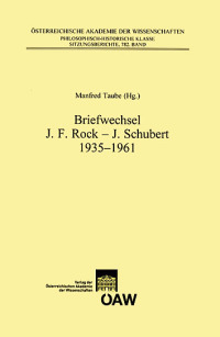 Briefwechsel J.F. Rock - J. Schubert 1935 - 1961