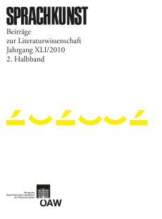 Sprachkunst ‒ Beiträge zur Literaturwissenschaft, Jahrgang XLI/2010, 2. Halbband