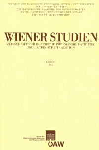 Wiener Studien ‒ Zeitschrift für Klassische Philologie, Patristik und lateinische Tradition, Band 125/2012