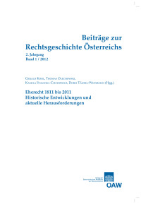 Beiträge zur Rechtsgeschichte Österreichs, 2. Jahrgang, Heft 1/2012