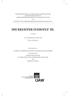 Die Register Innocenz’ III., 12. Band