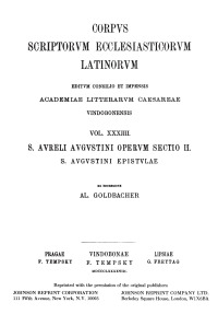 Sancti Aureli Augustini operum, sectio II. Hipponiensis episcopi epistulae, pars II: Epistulae XXXI‒CXXIII