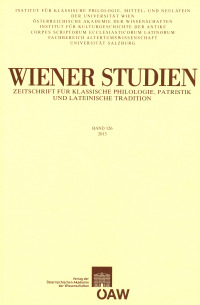 Wiener Studien ‒ Zeitschrift für Klassische Philologie, Patristik und lateinische Tradition, Band 126/2013