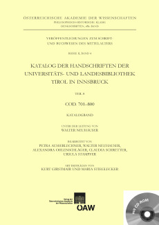 Katalog der Handschriften der Universitäts- und Landesbibliothek Tirol in Innsbruck. Teil 8: Cod. 70‒-800