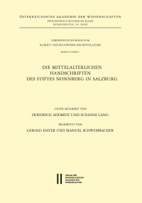 Katalog der mittelalterlichen Handschriften des Stiftes Nonnberg in Salzburg