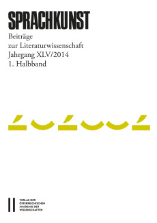 Sprachkunst ‒ Beiträge zur Literaturwissenschaft, Jahrgang XLV/2014, 1. Halbband