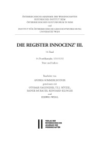 Die Register Innocenz III. / Die Register Innocenz´ III., 14. Band