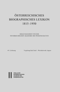 Österreichisches Biographisches Lexikon 1815-1950 / Österreichisches Biographisches Lexikon 1815-1950 , 69. Lieferung