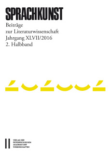 Sprachkunst ‒ Beiträge zur Literaturwissenschaft, Jahrgang XLVII/2016, 2. Halbband