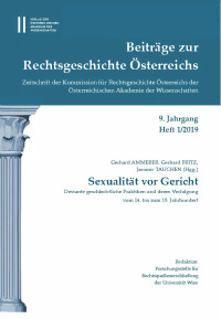 Beiträge zur Rechtsgeschichte Österreichs 8. Jahrgang Heft 1/2019