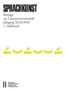 Sprachkunst ‒ Beiträge zur Literaturwissenschaft, Jahrgang XLIX/2018, 1. Halbband