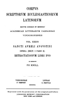 Sancti Aureli Augustini opera, sect. I, pars 2: Retractationum libri duo