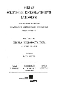 Itinera Hiersolymitana saeculi VI‒VIII