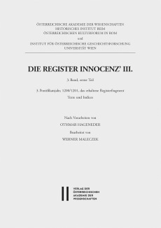 Die Register Innocenz III. / Die Register Innocenz’ III., 3. Band