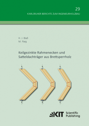 Keilgezinkte Rahmenecken und Satteldachträger aus Brettsperrholz