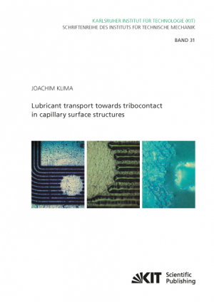 Lubricant transport towards tribocontact in capillary surface structures