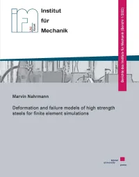 Deformation and failure models of high strength steels for finite element simulations