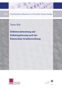 Selbstverantwortung und Selbstregulierung nach der Datenschutz-Grundverordnung