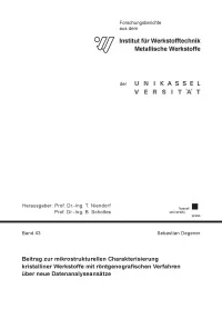 Beitrag zur mikrostrukturellen Charakterisierung kristalliner Werkstoffe mit röntgenografischen Verfahren über neue Datenanalyseansätze