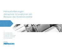 Herausforderungen disruptiver Innovationen am Beispiel der Elektromobilität.