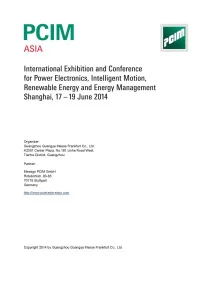 International Exhibition and Conference for Power Electronics, Intelligent Motion, Renewable Energy and Energy Management 2014