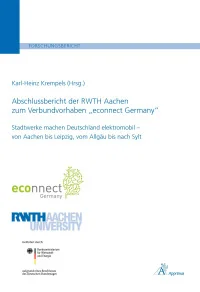 Abschlussbericht der RWTH Aachen zum Verbundvorhaben „econnect Germany“