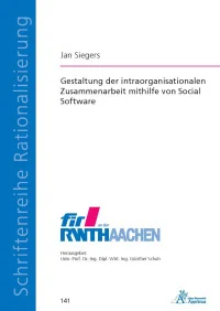 Gestaltung der intraorganisationalen Zusammenarbeit mithilfe von Social Software