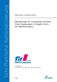 Morphologie für Completely Knocked Down Baugruppen in Supply Chains des Maschinenbaus