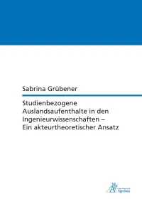 Studienbezogene Auslandsaufenthalte in den Ingenieurwissenschaften - Ein akteurtheoretischer Ansatz