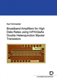 Broadband amplifiers for high data rates using InP/InGaAs Double Heterojunction Bipolar Transistors