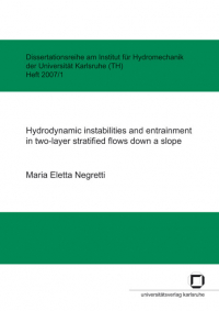 Hydrodynamic instabilities and entrainment in two-layer stratified flows down a slope