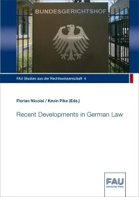 Recent Developments in German Law