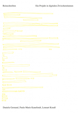 Reinschreiben. Ein Projekt in digitalen Zwischenräumen