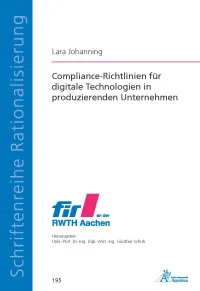 Compliance-Richtlinien für digitale Technologien in produzierenden Unternehmen