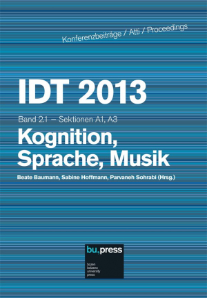 IDT 2013 Band 2.1 – Kognition, Sprache, Musik